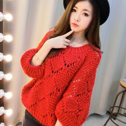 Fashion Hollow-Out Sweater on Luulla