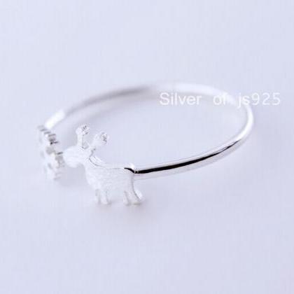 925 Sterling Silver Snowflakes Opening Ring