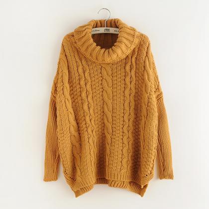 Retro Loose Twist Knit Sweater
