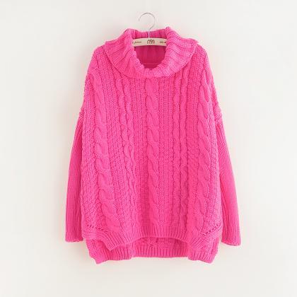 Retro Loose Twist Knit Sweater