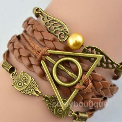 Harry Potter Bracelet,wings With Pearl..