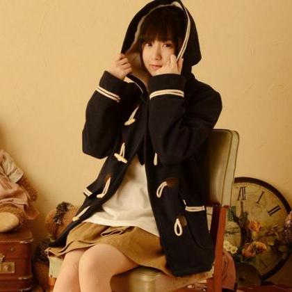 College Wind Thick Winter Hooded Coat
