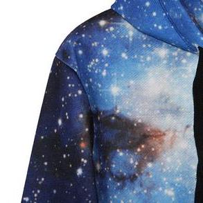 Blue Galaxy Gradient Hooded Sweater