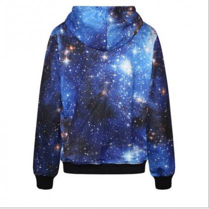 Blue Galaxy Gradient Hooded Sweater