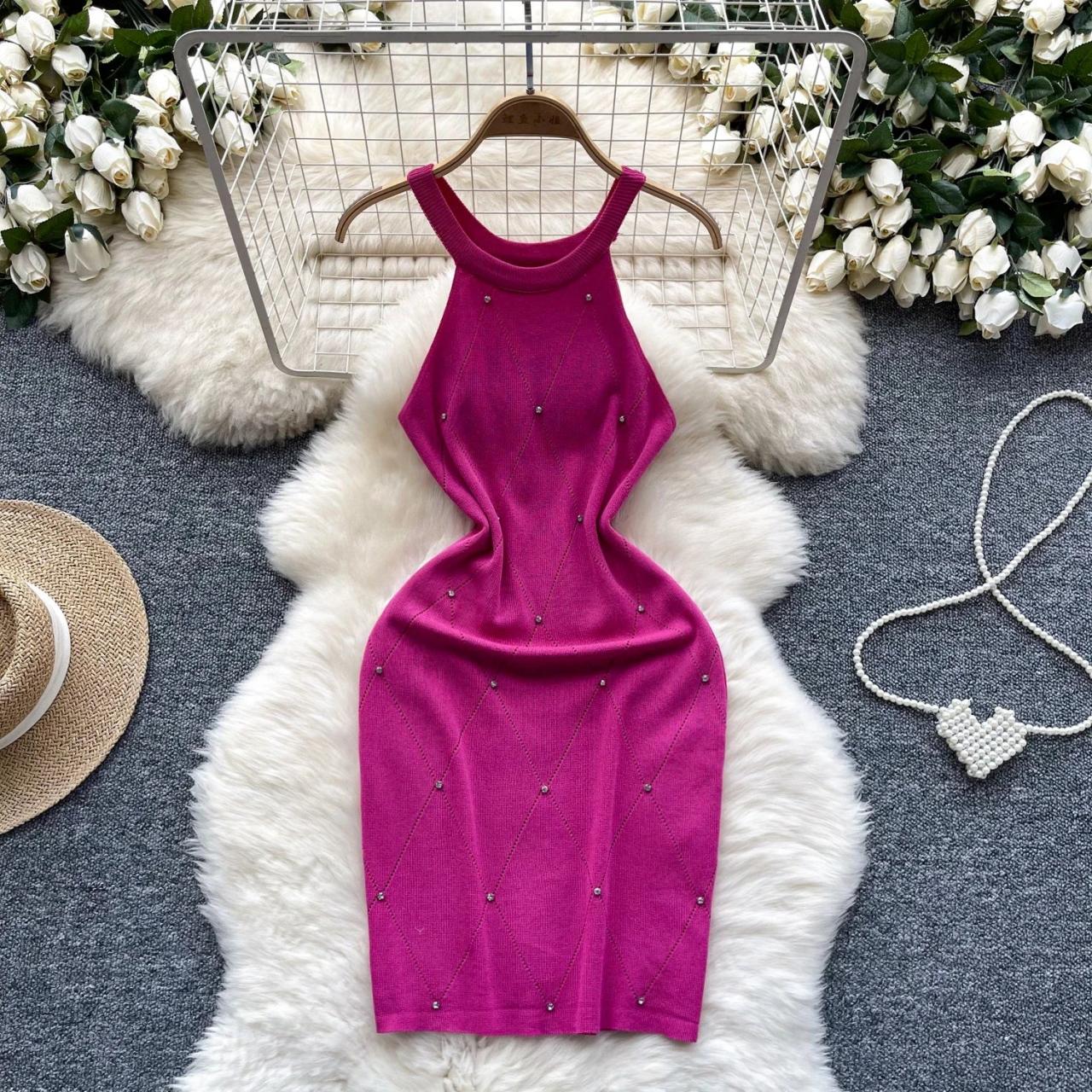 magenta pink bodycon dress Pink Bodycon Midi Dress main image 0