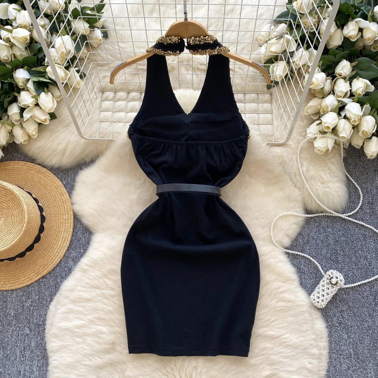 black and gold bodycon dress 251P4083 Bodycon Off-Shoulder straps SEQUINS LONG PROM Dress main image 1