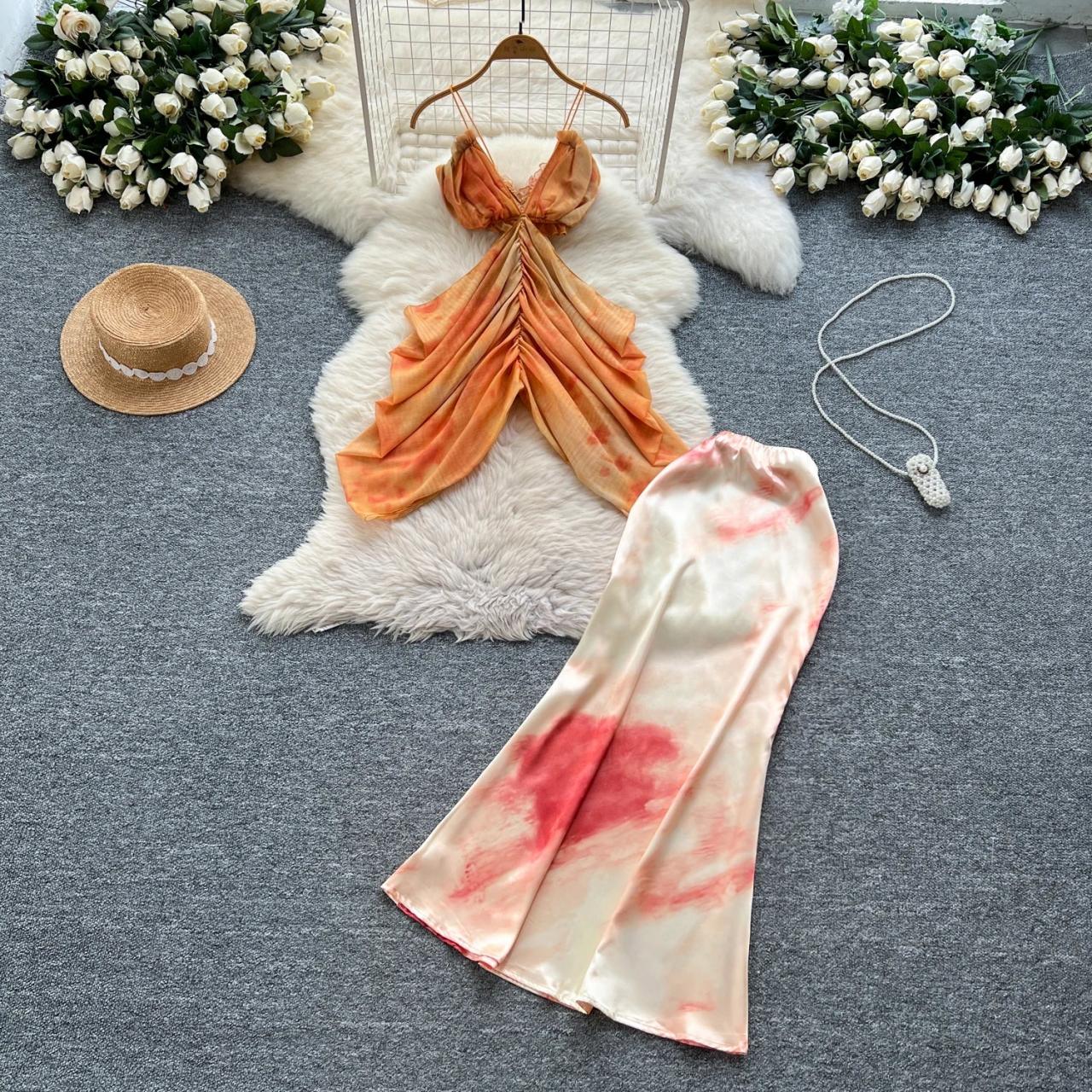 flowy top maxi dress White halter top flowy maxi dress with gold necklace
