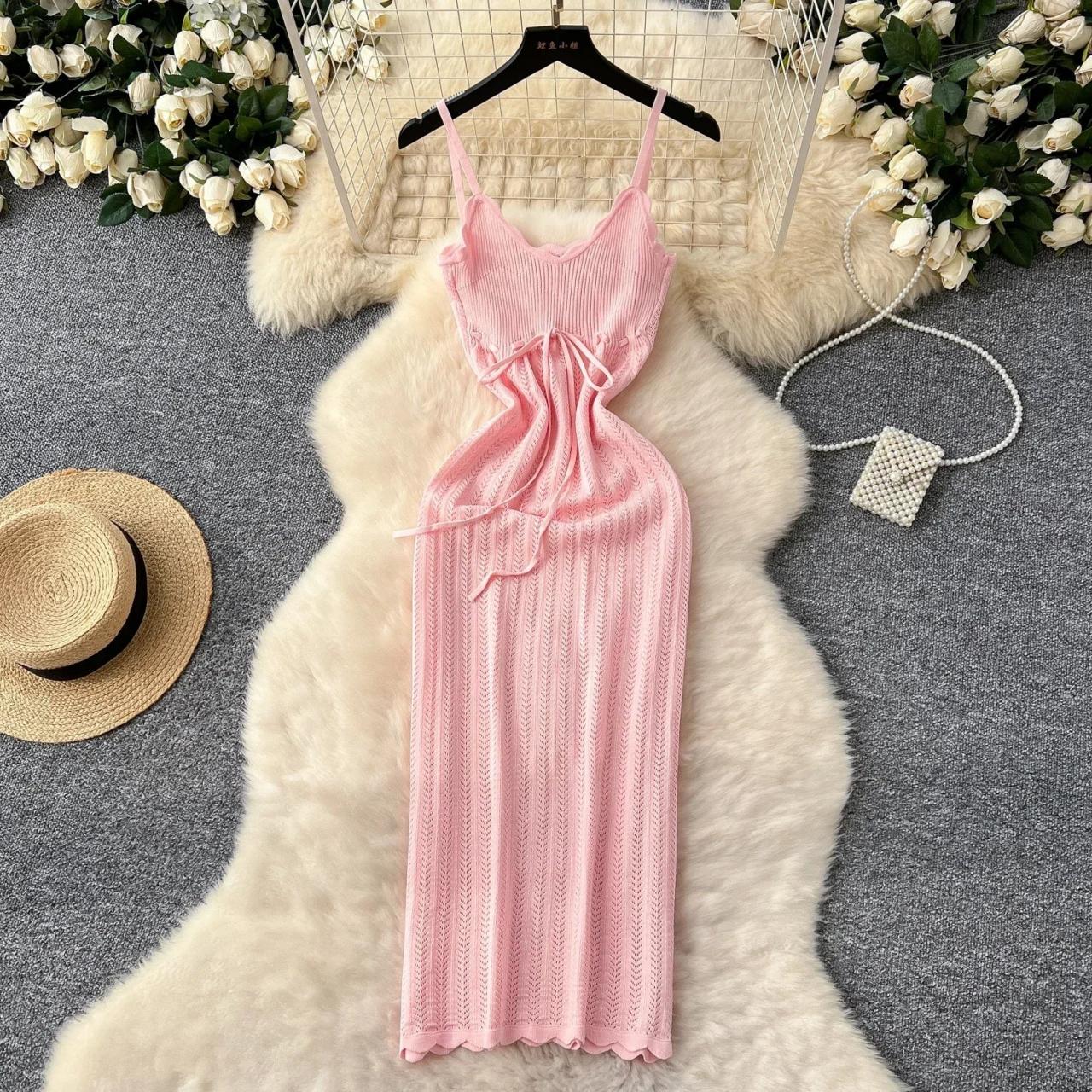 knit bell sleeve dress Feeling Fine Crochet Knit Bell-Sleeve Mini Dress Natural / M