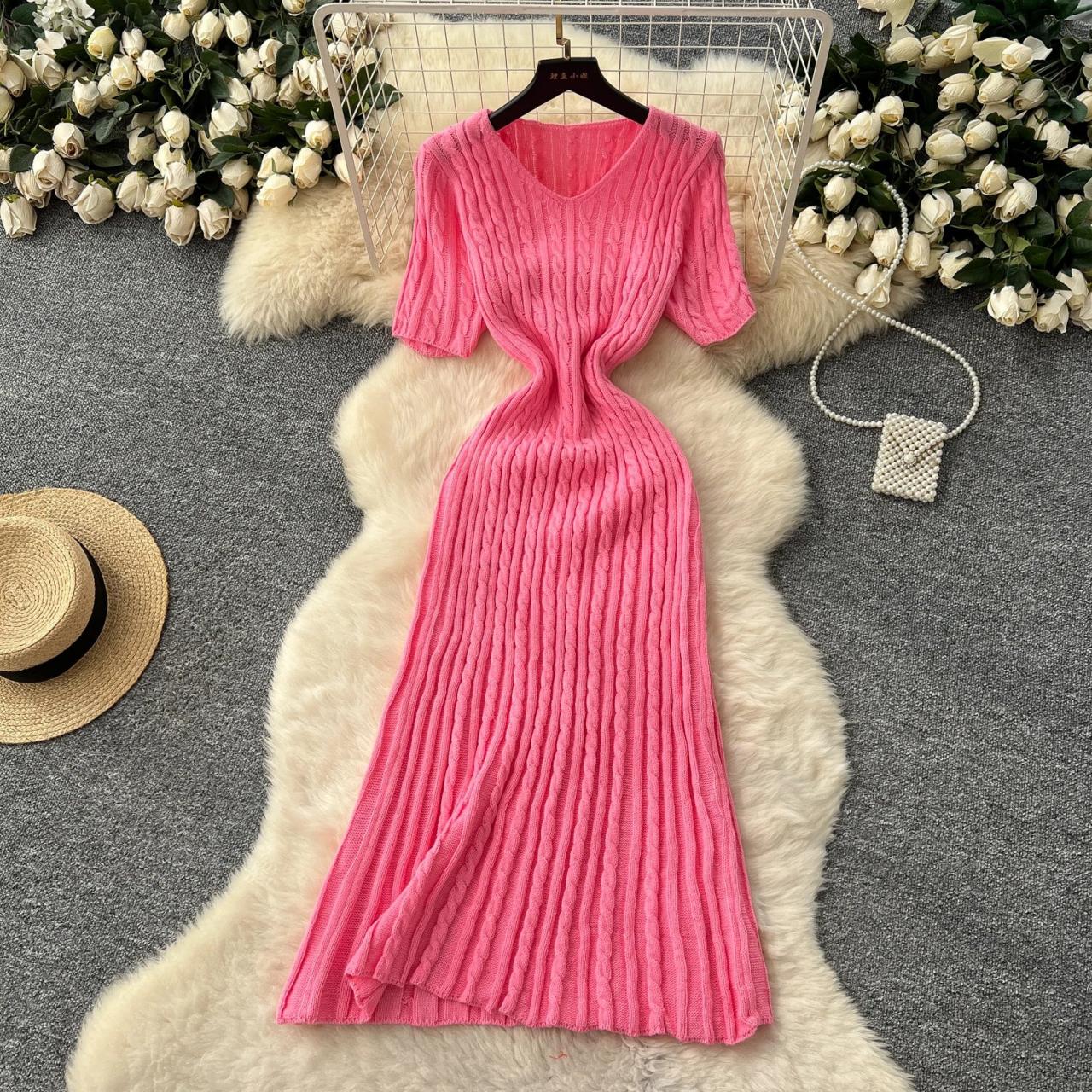 knee length dresses for ladies Baltic Born Womens Waldorf Ribbed Midi Dress | Chestnut main image 1