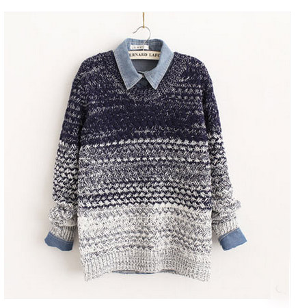 Fashion Gradient Pullover Sweater