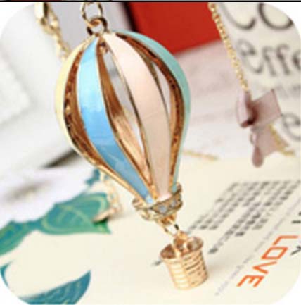Fashion Air Balloon Necklace Dreamer Dazzle Colorful Balloon Long Sweater Necklace Chain