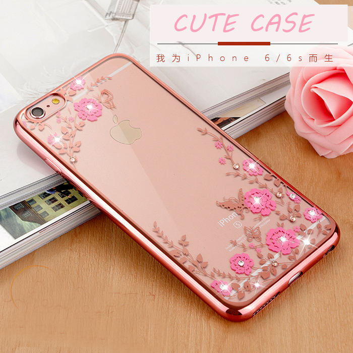 Luxury Flower Tpu Case For Iphone 5/5s/se/6/6s Plus Cute Phone Base Back Protective Skin