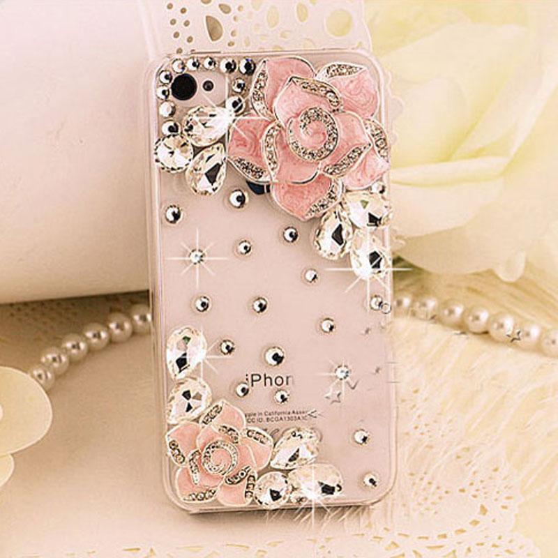 Flower Crystal Case For Iphone 4 /4s/5/5s/se/6/6s Plus Iphone Cover Skin Iphone 6 Case Iphone 5 Case